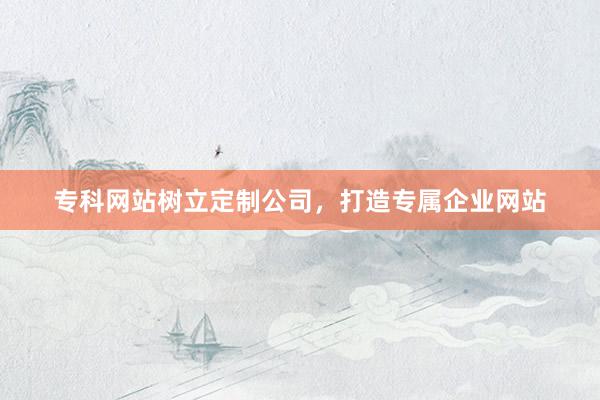专科网站树立定制公司，打造专属企业网站