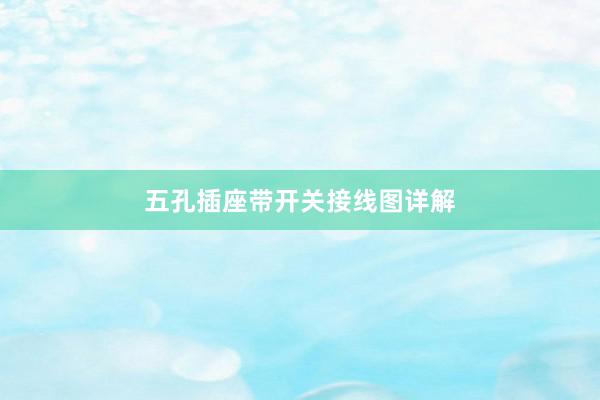五孔插座带开关接线图详解